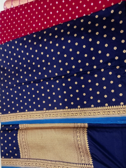 Gold Zari Weaving Handloom Sarees